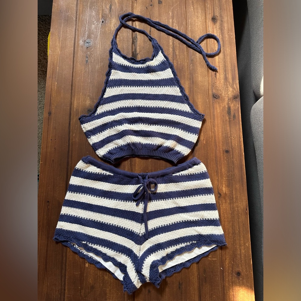 Billabong Crochet Halter and Short Set